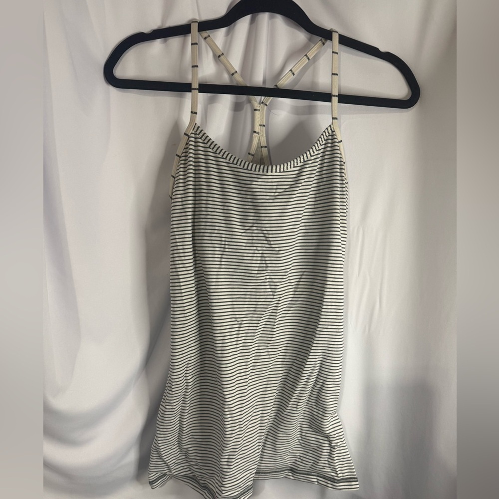 Lululemon Striped Grey and White Women's Top